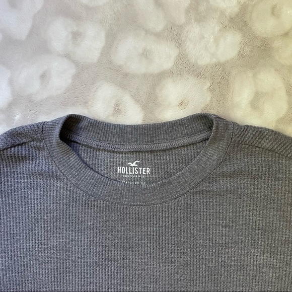 NWOT Hollister Gray Waffle Boyfriend Tee Long Sleeve Size XS - Picture 6 of 8